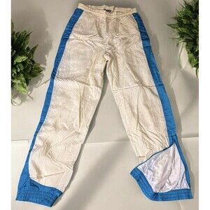 Vtg 90s Y2k sportswear  Nylon Blue Track Sweatpants  Color block white blue S